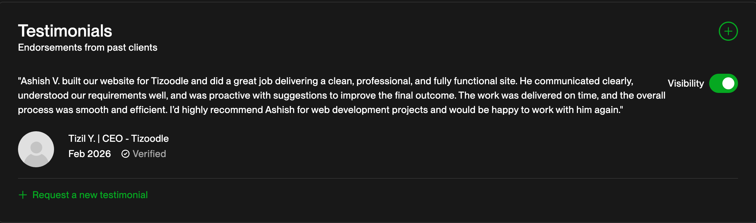 Testimonial from Tizoodle